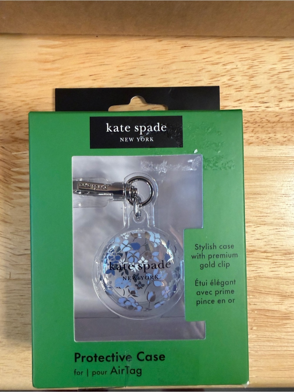 kate spade Floral AirTag Protective Case with Gold Clip